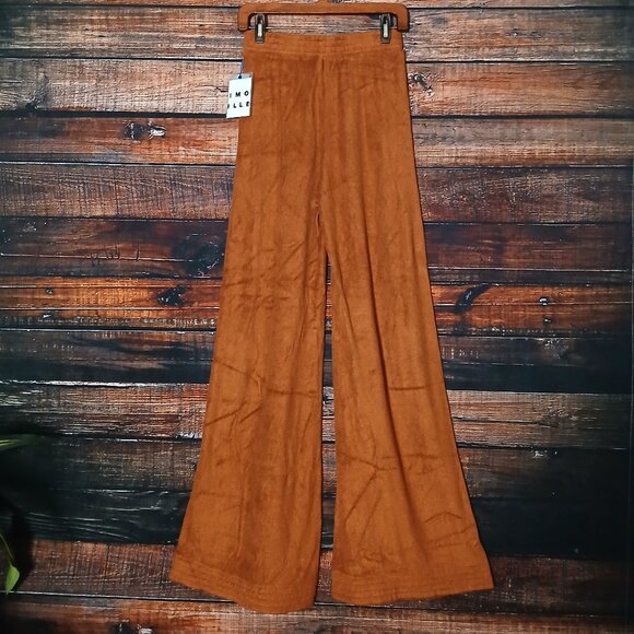 NWT TERRY By Simon Miller LOA Pants S Wide Leg High Rise Caramel Made in USA - Picture 3 of 9